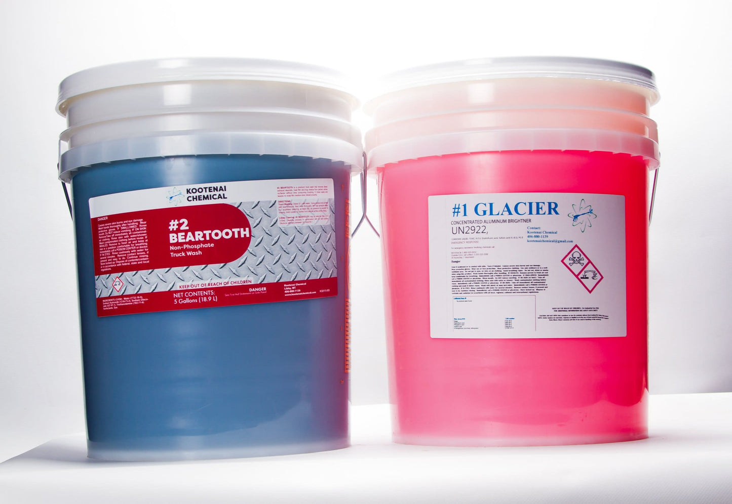 Glacier + Beartooth – Non-Polish Safe 2-Step Truck Wash Bundle - Heavy-Duty Brightener & Degreaser System for Fleets, Trailers & Equipment