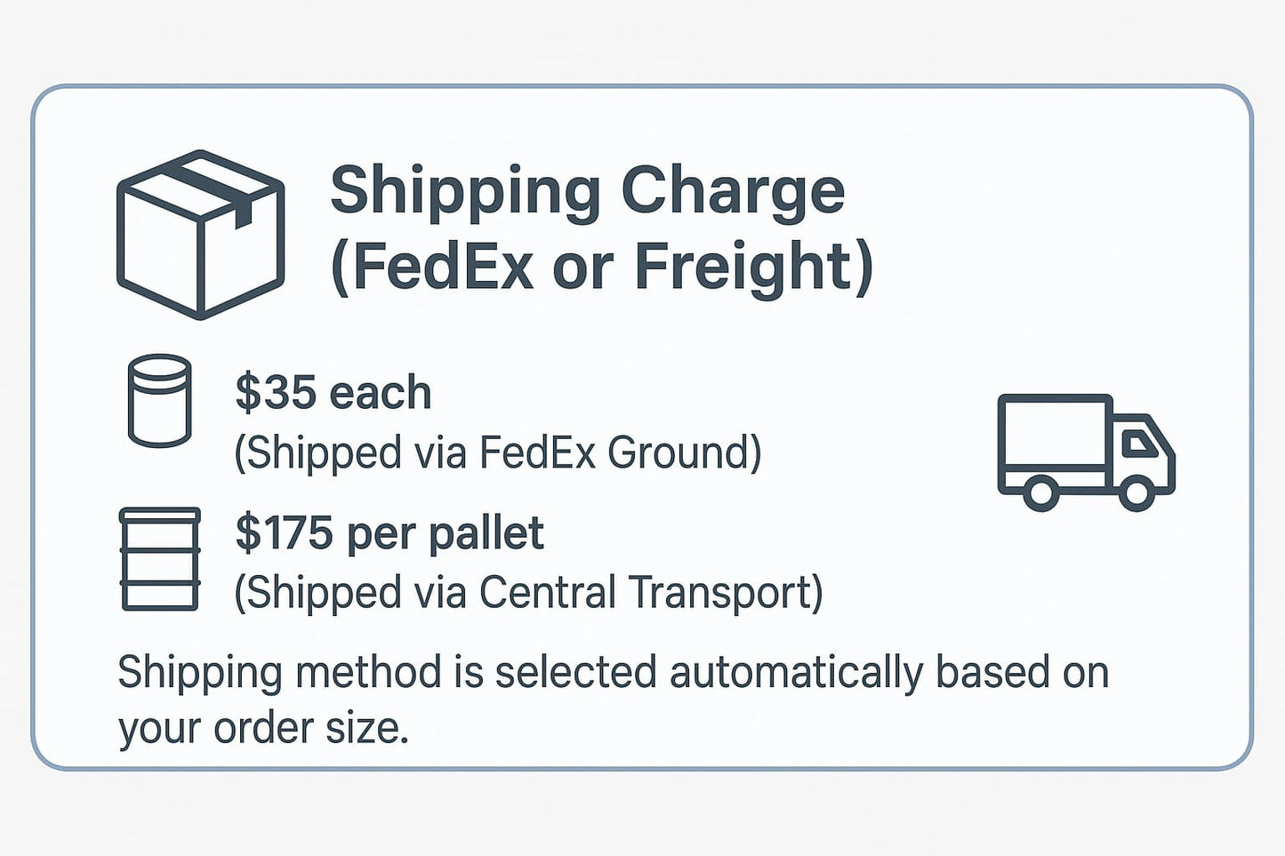 Shipping Charge (FedEx or Freight)